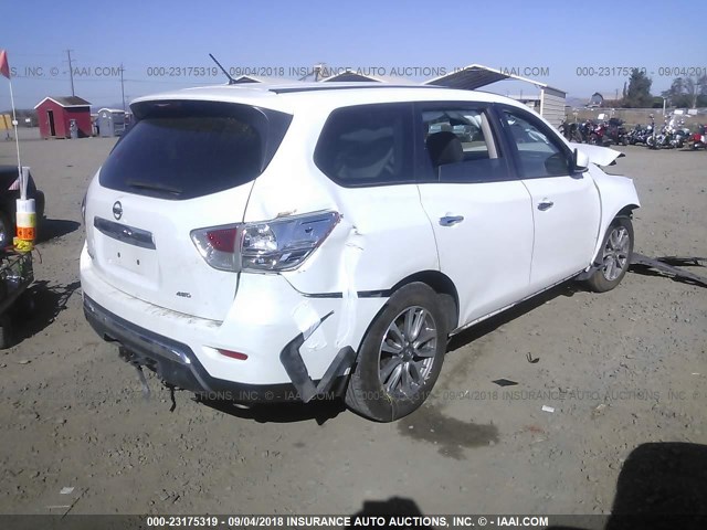 5N1AR2MM9EC686298 - 2014 NISSAN PATHFINDER S/SV/SL/PLATINUM WHITE photo 4