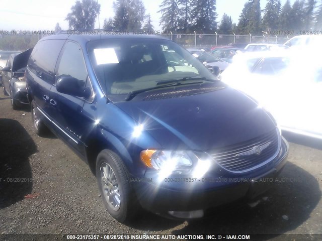 2C8GT64L81R165653 - 2001 CHRYSLER TOWN & COUNTRY LIMITED BLUE photo 1