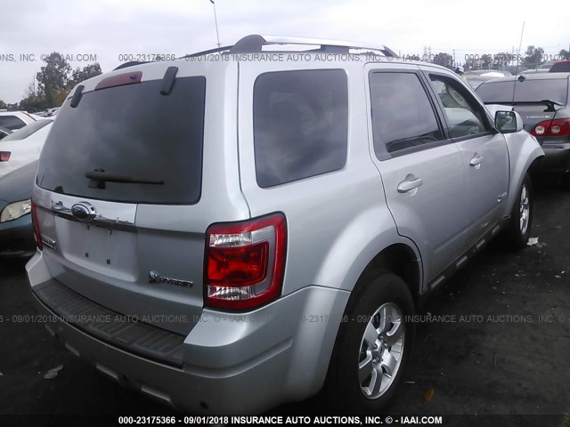 1FMCU49329KA02321 - 2009 FORD ESCAPE HYBRID SILVER photo 4