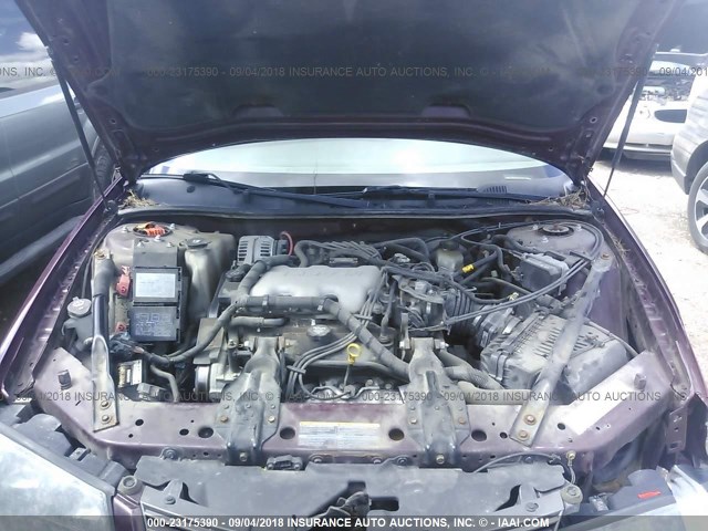 2G1WF52E749347196 - 2004 CHEVROLET IMPALA MAROON photo 10