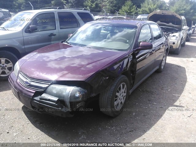 2G1WF52E749347196 - 2004 CHEVROLET IMPALA MAROON photo 2