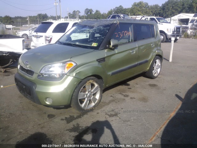 KNDJT2A29A7138989 - 2010 KIA SOUL +/!/SPORT GREEN photo 2