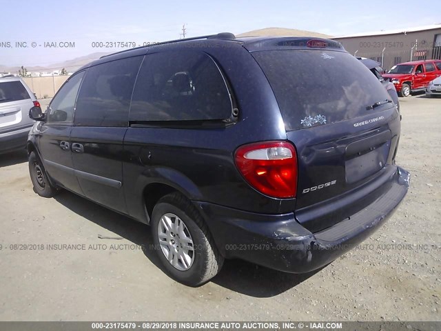 1D4GP24R05B207064 - 2005 DODGE GRAND CARAVAN SE BLUE photo 3