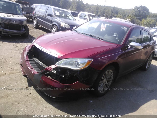 1C3CCBCG2DN513918 - 2013 CHRYSLER 200 LIMITED RED photo 2