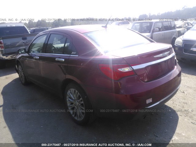 1C3CCBCG2DN513918 - 2013 CHRYSLER 200 LIMITED RED photo 3