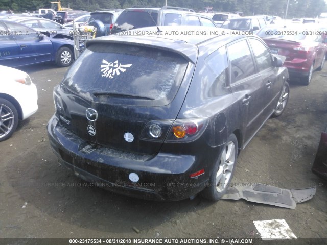 JM1BK143741151642 - 2004 MAZDA 3 HATCHBACK BLACK photo 4