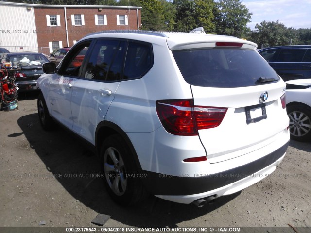 5UXWX5C5XBLW13575 - 2011 BMW X3 XDRIVE28I WHITE photo 3