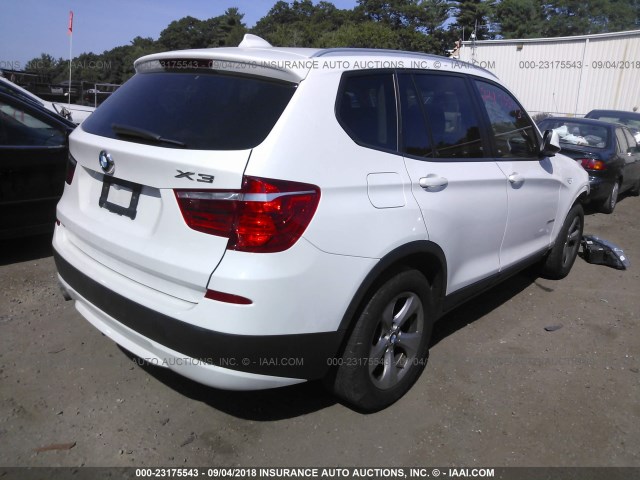 5UXWX5C5XBLW13575 - 2011 BMW X3 XDRIVE28I WHITE photo 4