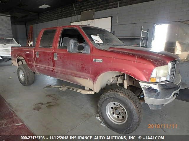 1FTNW21F12EB77357 - 2002 FORD F250 SUPER DUTY RED photo 1