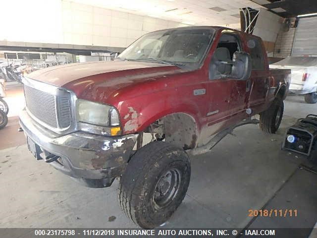 1FTNW21F12EB77357 - 2002 FORD F250 SUPER DUTY RED photo 2