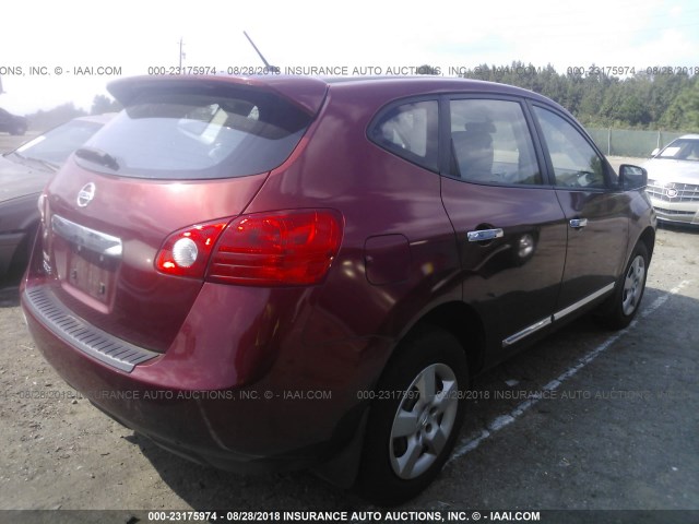 JN8AS5MT8CW290140 - 2012 NISSAN ROGUE S/SV RED photo 4