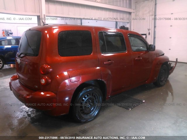 3GNDA13D68S638610 - 2008 CHEVROLET HHR LS Rojo foto 4