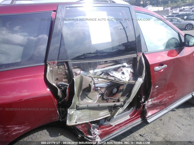 5N1AR2MM8DC603992 - 2013 NISSAN PATHFINDER S/SV/SL/PLATINUM RED photo 6