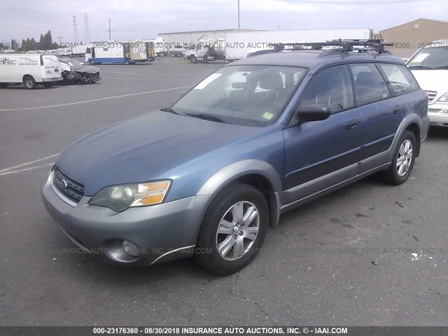 4S4BP61CX57363836 - 2005 SUBARU LEGACY OUTBACK 2.5I BLUE photo 2