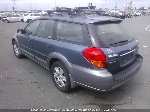 4S4BP61CX57363836 - 2005 SUBARU LEGACY OUTBACK 2.5I BLUE photo 3