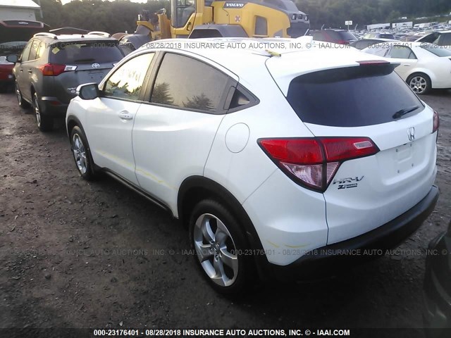 3CZRU6H78GM703010 - 2016 HONDA HR-V EXL WHITE photo 3