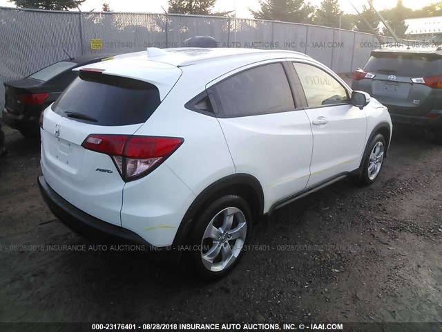 3CZRU6H78GM703010 - 2016 HONDA HR-V EXL WHITE photo 4