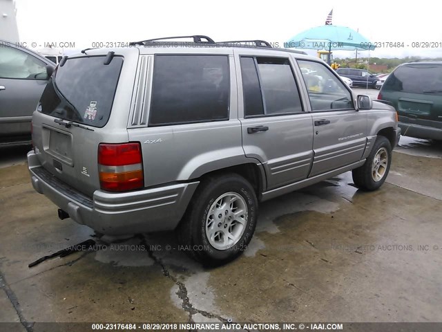1J4GZ78S4WC307076 - 1998 JEEP GRAND CHEROKEE LIMITED SILVER photo 4