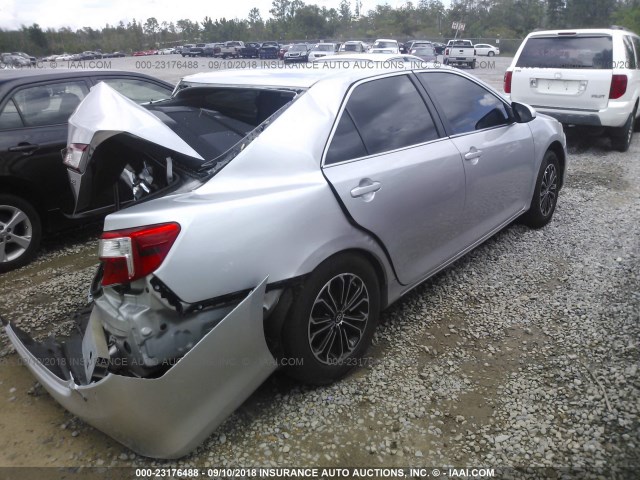 4T1BF1FK6CU196993 - 2012 TOYOTA CAMRY SE/LE/XLE SILVER photo 4