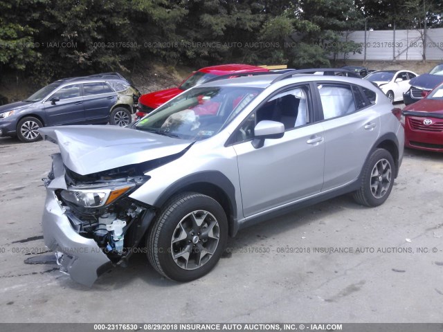 JF2GTABC6JH318082 - 2018 SUBARU CROSSTREK PREMIUM SILVER photo 2