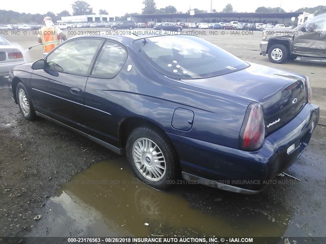 2G1WW12E619106976 - 2001 CHEVROLET MONTE CARLO LS BLUE photo 3