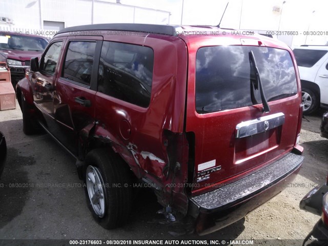 1D8GT58K87W528550 - 2007 DODGE NITRO SLT BURGUNDY photo 3