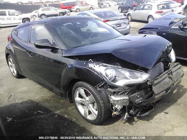 KMHTC6AD1EU211762 - 2014 HYUNDAI VELOSTER BLACK photo 1