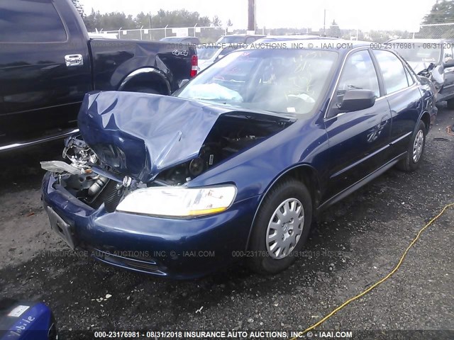 1HGCF86652A147029 - 2002 HONDA ACCORD VALUE BLUE photo 2