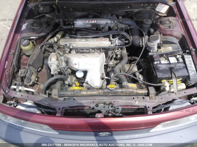 4T1SV21E0LU229559 - 1990 TOYOTA CAMRY DLX MAROON photo 10