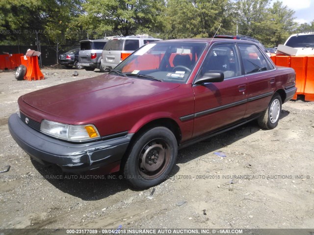 4T1SV21E0LU229559 - 1990 TOYOTA CAMRY DLX MAROON photo 2