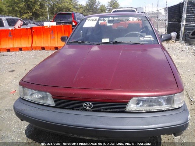 4T1SV21E0LU229559 - 1990 TOYOTA CAMRY DLX MAROON photo 6