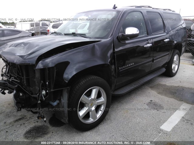 1GNSCJE07DR303767 - 2013 CHEVROLET SUBURBAN C1500 LT BLACK photo 2