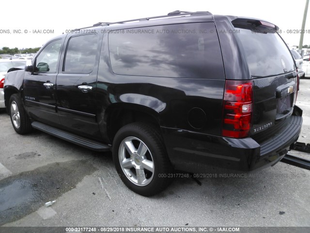 1GNSCJE07DR303767 - 2013 CHEVROLET SUBURBAN C1500 LT BLACK photo 3