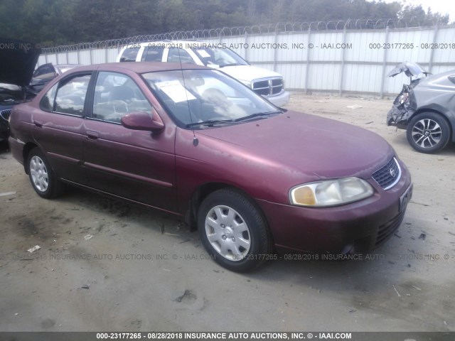 3N1CB51D31L478653 - 2001 NISSAN SENTRA XE/GXE BURGUNDY photo 1