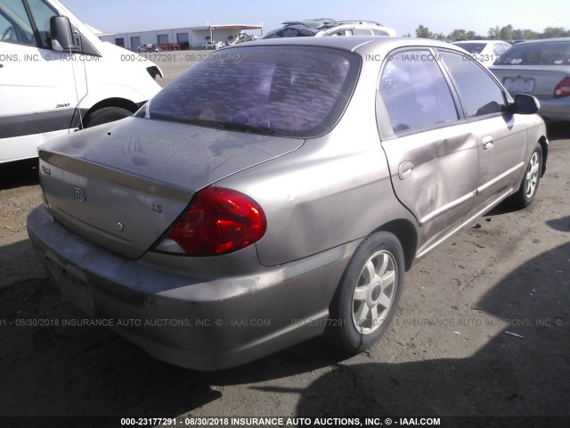 KNAFB121835225755 - 2003 KIA SPECTRA LS GOLD photo 4