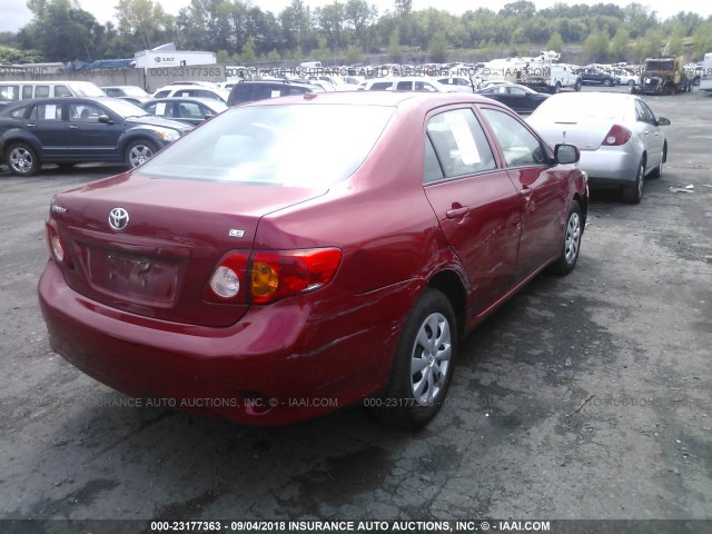2T1BU4EE6AC301534 - 2010 TOYOTA COROLLA S/LE/XLE RED photo 4