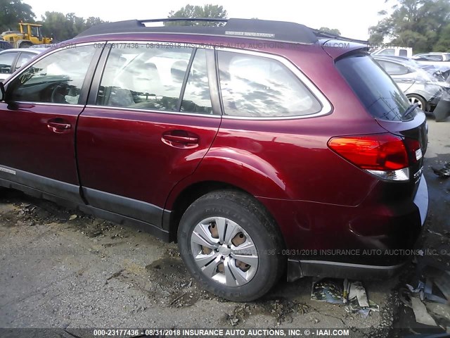 4S4BRCAC2B3436550 - 2011 SUBARU OUTBACK 2.5I MAROON photo 3