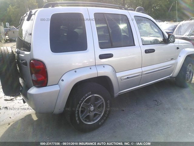1J4GL38K22W366002 - 2002 JEEP LIBERTY RENEGADE SILVER photo 4