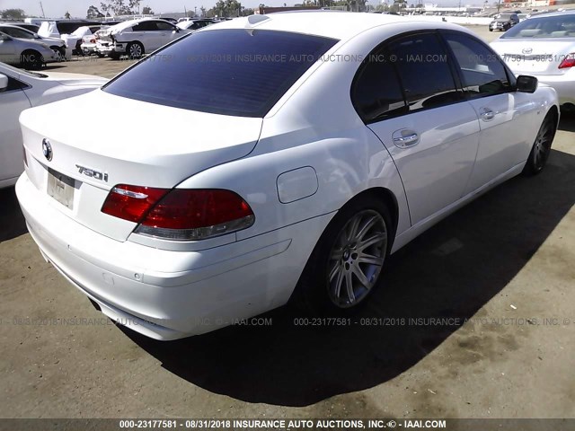 WBAHL83516DT06865 - 2006 BMW 750 I WHITE photo 4