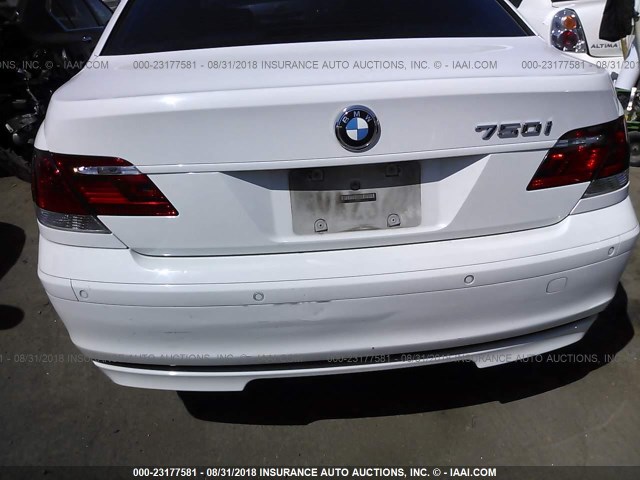 WBAHL83516DT06865 - 2006 BMW 750 I WHITE photo 6