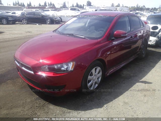 JA32U2FU1FU015657 - 2015 MITSUBISHI LANCER ES RED photo 2