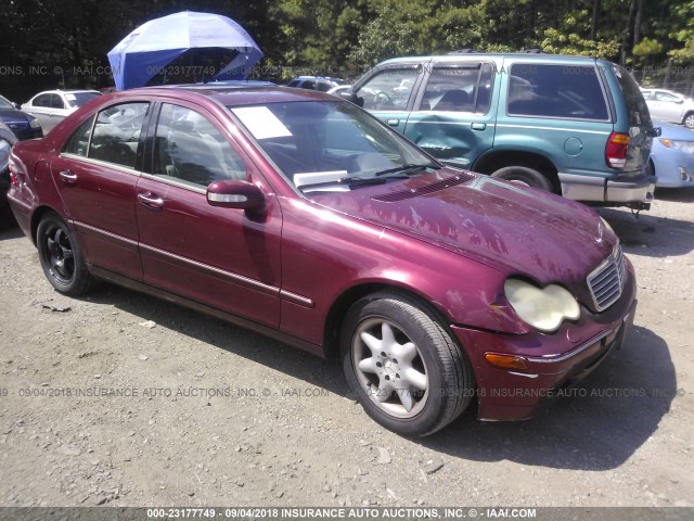 WDBRF61J71F037530 - 2001 MERCEDES-BENZ C 240 BURGUNDY photo 1