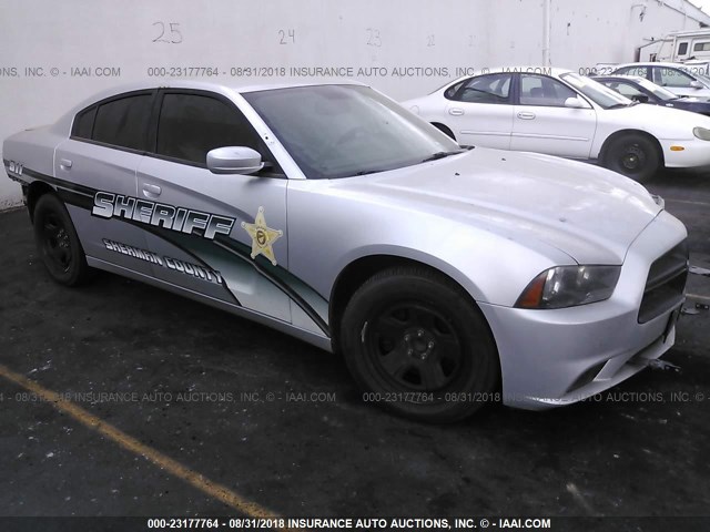 2C3CDXAT3CH316127 - 2012 DODGE CHARGER POLICE SILVER photo 1