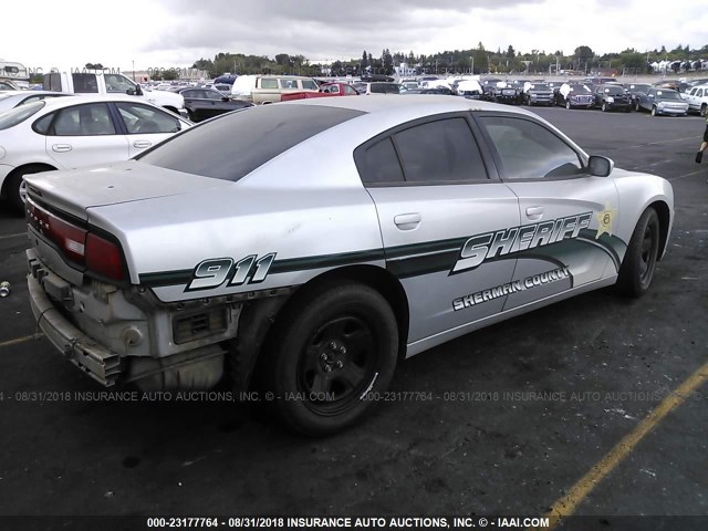 2C3CDXAT3CH316127 - 2012 DODGE CHARGER POLICE SILVER photo 4