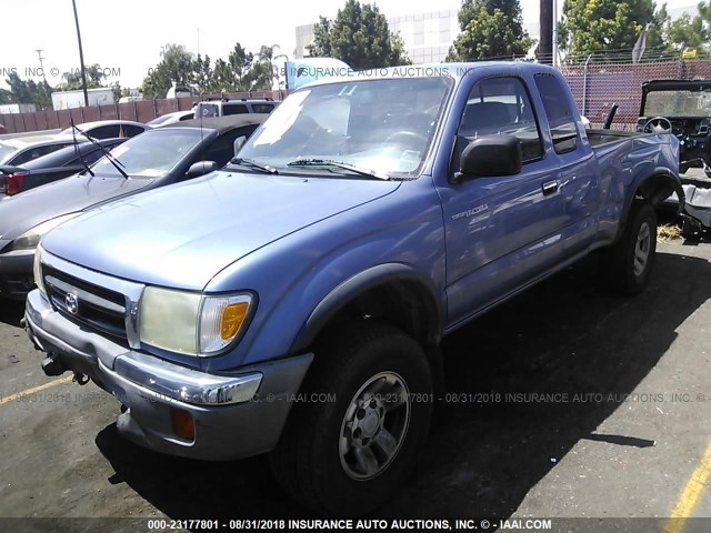 4TASN92N7YZ631094 - 2000 TOYOTA TACOMA XTRACAB PRERUNNER ლურჯი ფოტო 2