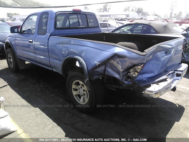 4TASN92N7YZ631094 - 2000 TOYOTA TACOMA XTRACAB PRERUNNER ლურჯი ფოტო 3