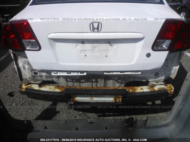 2HGES16474H557801 - 2004 HONDA CIVIC DX WHITE photo 6