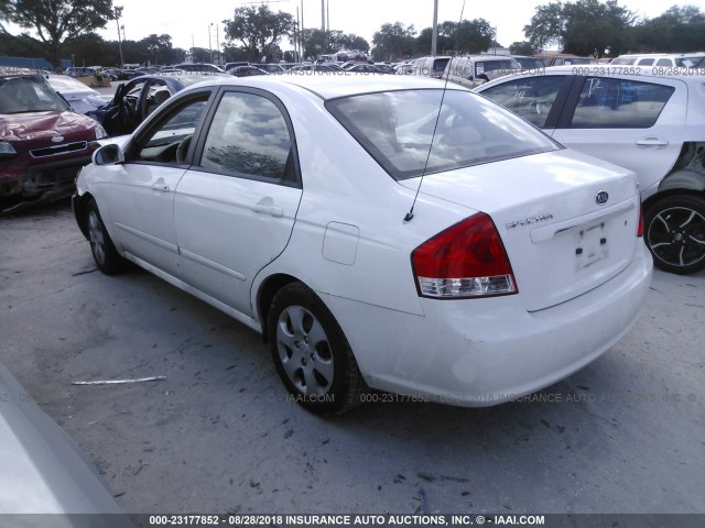 KNAFE221095610474 - 2009 KIA SPECTRA EX/LX/SX WHITE photo 3