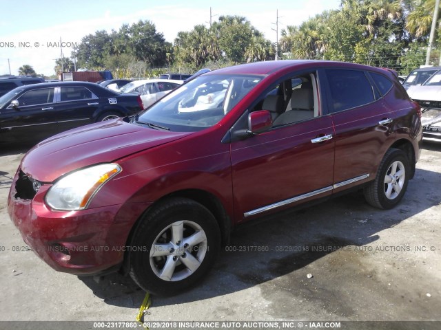 JN8AS5MT7DW518811 - 2013 NISSAN ROGUE S/SV RED photo 2