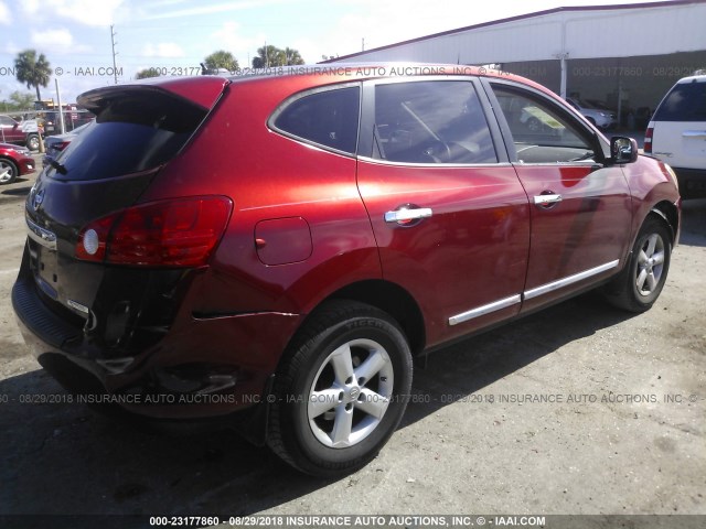 JN8AS5MT7DW518811 - 2013 NISSAN ROGUE S/SV RED photo 4